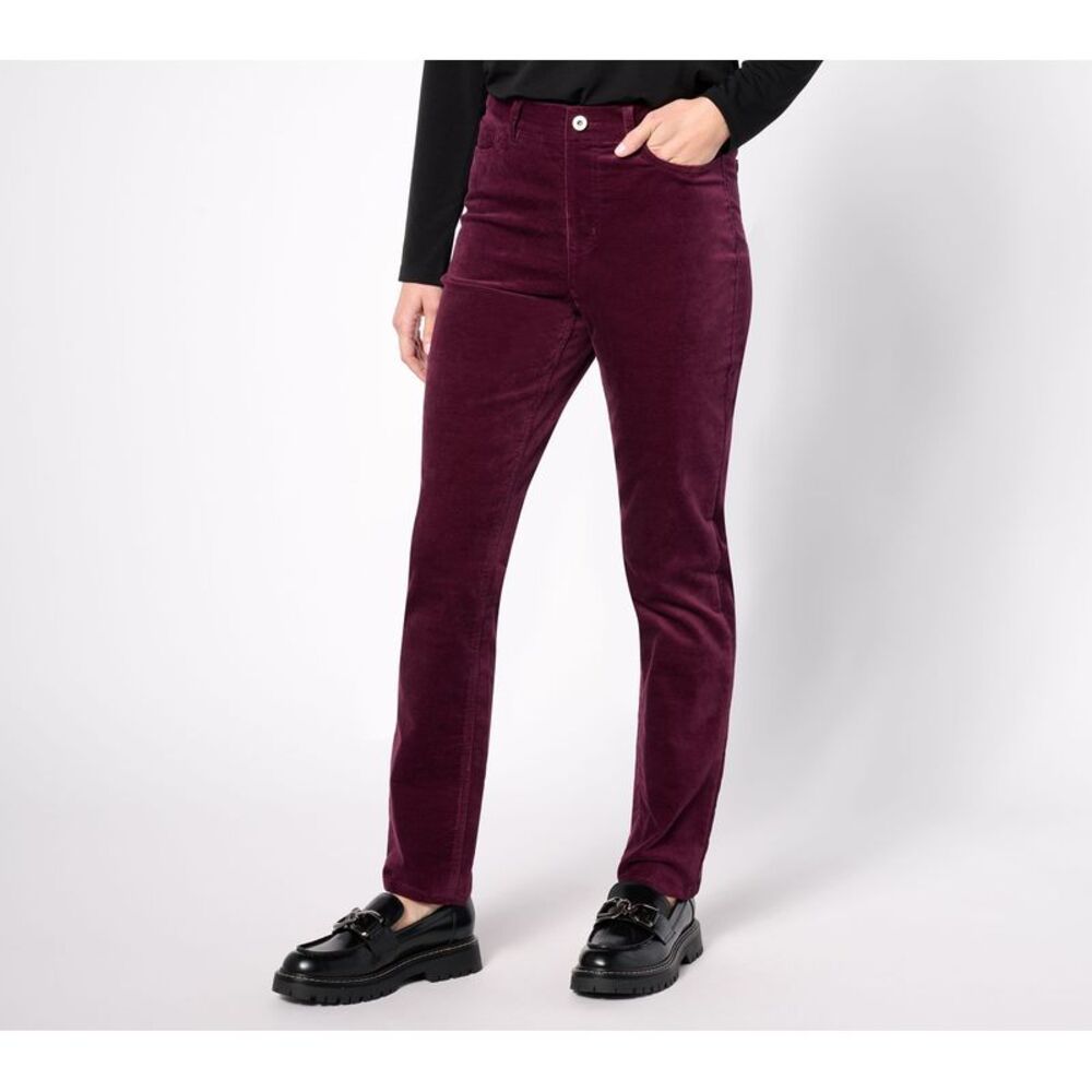 Denim&Co Burgundy Corduroy Pants